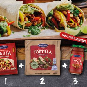 Santa Maria Fajita, Tortilla, and Taco Sauce
