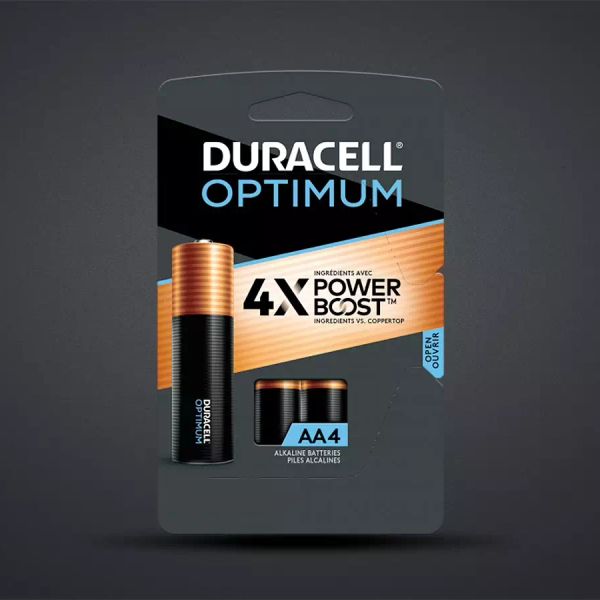 Duracell Optimum AA4 Alkaline Batteries