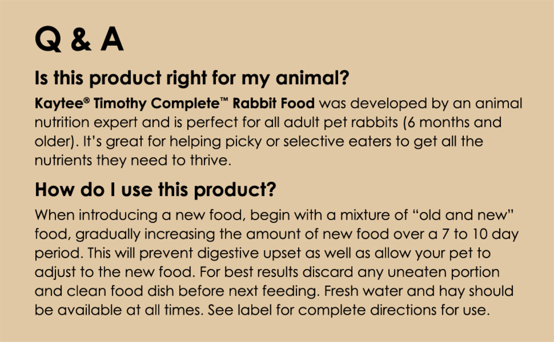 Kaytee Timothy Complete Rabbit Food