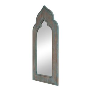 Nordic decor irregular mirrors standing frame tall arched wavy luxury for wood framed mirror Floor Stand Wooden Dressing Mirror