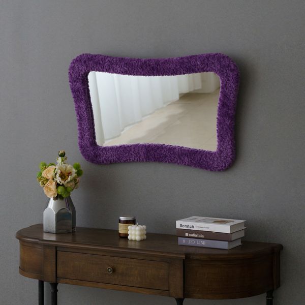 Purple aesthetic beauty mirrors dance floor design Velvet Flannel Full-Length Mirror decor wall
