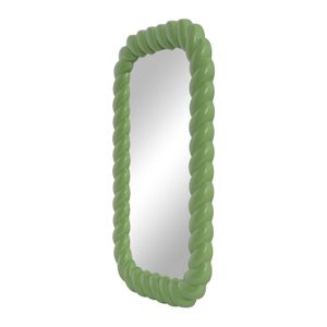 Wholesale Twist shaped wooden frame wall mirror can be hung beauty customized mirror