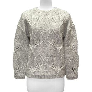 New Women Fashionable Custom Wool Nylon Cable chunky Knit Crew Neck Long Sleeve Sweater