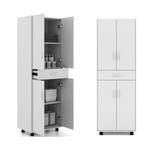 Multi-Purpose 4-Door 1-Drawer Steel Swing Cabinet for Home Office or Workshop/Gym Storage Durable File Cabinet