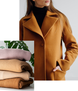 Coat and sweaters