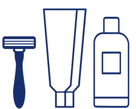 razors, shaving cream, and aftershave