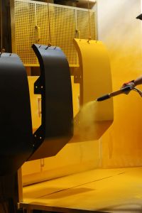 Fenders and other metal parts for front loaders of Volvo Construction Equipment.