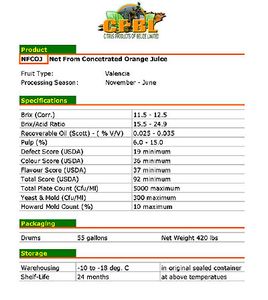 NFCOJ: Not From Concentrate Orange Juice