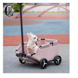 Collapsible Lightweight multifunctional  shopping  Stroller 4 Wheels Folding Breathable  pet stroller