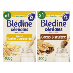 Blédine Croissance - Saveur Vanille Gourmande & Cacao Biscuit - Lot x2
