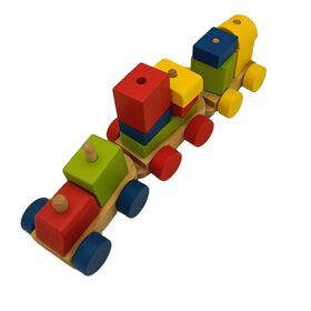 Baby Montessori Toy Wooden Blocks Stacking Toy Wooden Blocks Train Set For Babies