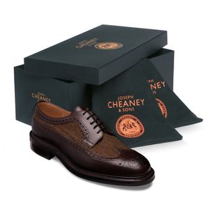 Cheaney Oliver II R | Men's Mocha/Herringbone Derby Brogue
