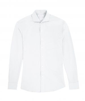 Cutaway Jersey Knit Shirt – White