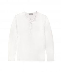 Henley Shirt Pima Long Sleeve – White