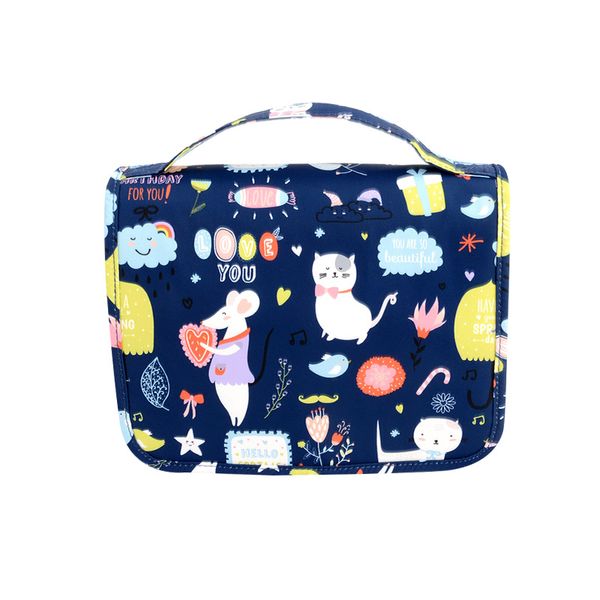 cartoon girls boy Square large capacity PU zipper toiletries bags Polyester with toiletry bulk cosmetic bags Wash gargle bag