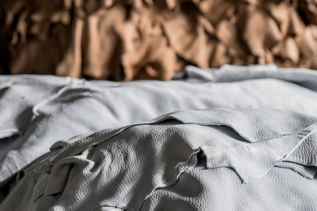Wet-white tanned leather