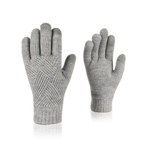 Custom Logo Touch Screen Bike Riding Sports Keep Warm Man Women Winter Running Knitted Gloves