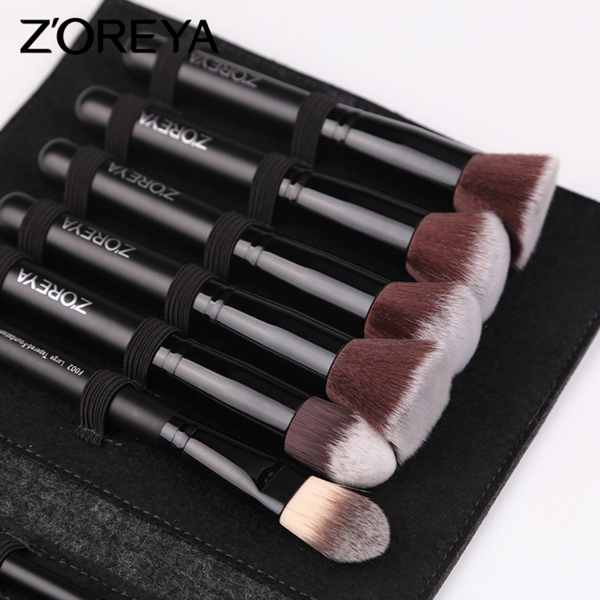 Makeup Brush 18Pcs Custom Natural Hair Makeup Brush Set OEM Service with Cosmetic Bag