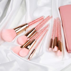 Wholesale Manufacture  Hot Selling Handle Crystal Makeup Brushes Diamond Makeup Cosmetic Brush set