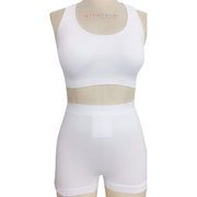 White comfortable ladies' sports suit figure flattering