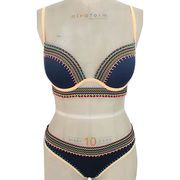 New 2017 Hand Embroidered Triangle Bikini Set, Exquisite Women's Colorful Swimwear