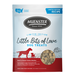 Limited Edition Freeze-Dried Little Bits of Love - Beef & Sweet Potato Medley Dog Treats