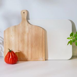 Rectangular White Slate Pizza Suit with Cordierite Stones Recyclable Wooden Board Pizza Cutter-Tools for Pizza Oven Use