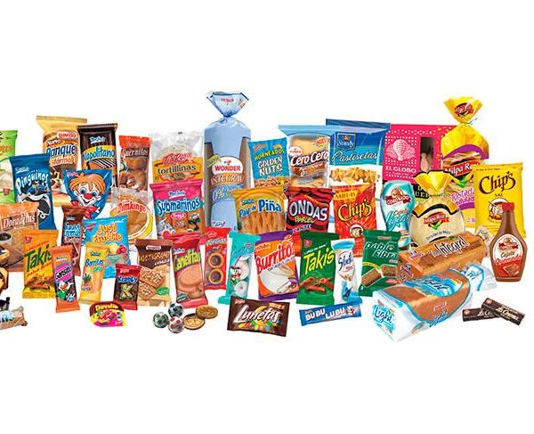 packaged bread, buns, pastries, cakes, cookies, tortillas, and snacks