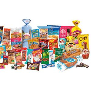 packaged bread, buns, pastries, cakes, cookies, tortillas, and snacks