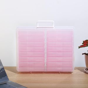 Merryart 16 Inner pink plastic box Photo Organizer Keeper Extra Large Storage Picture Boxes case 4" x 6" photo boxes