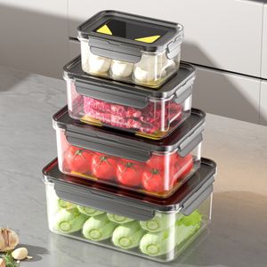 Merryart Refrigerator Freezer Special Purpose Plastic PP Crisper Food Organizer Sealed with Lid Kitchen Lunch Box