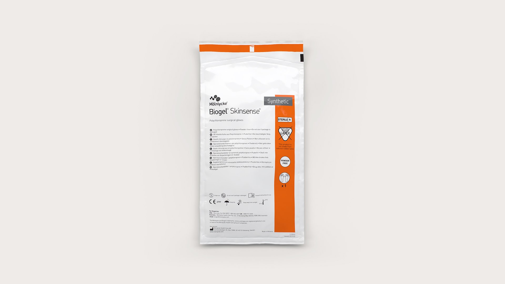 Biogel Skinsense non-latex polychloroprene surgical gloves