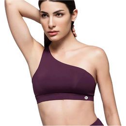 Hot Sexy Custom Adjustable Padded One Shoulder Women Sports Bra.Breathable and wicking material