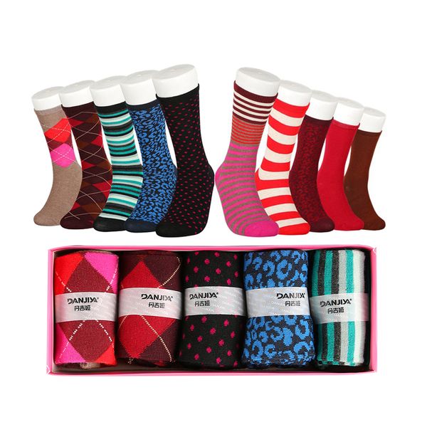 Bulk Wholesale Women pink Socks Zhejiang Yiwu Zhuji Datang Branded Cheap Striped Knit Adult Socks Gift Box Ladies Socks in Box