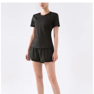 New Waist Sports Short Sleeve Women's Casual Loose Running Yoga Clothes Breathable Fitness T Marlet Smock