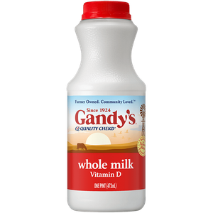 Whole Milk Plastic Pint - Gandy's™ Dairy