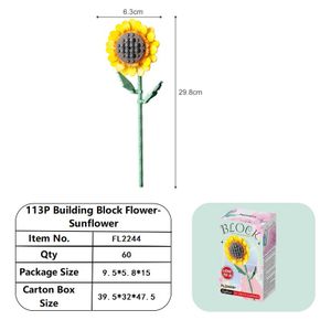 113PCS Building block flower FL2244