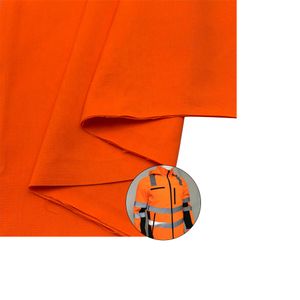 EN20471 Standard 80% Polyester 20% Cotton Orange Twill Hi vis Fabric 195GSM Fluorescent Reflective Vest Fabric for Workwea
