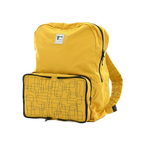 Custom Brands Cheap Price Large Capacity Embroidery Polyester Twill School Foldable Backpack YELLOW Bags for Boy