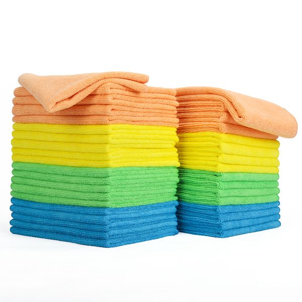 Cha Supplies Washable Non-Slip Logo Microfiber Cleaning Cloth in Roll Microfiber Drying Towel Cleaning Rag