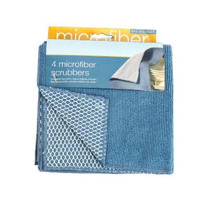 Stock Custom 35*35cm Blue Microfiber Cleaning Cloth Kitchen Cloths