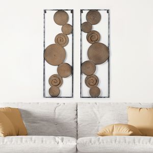 Set of 2 Metal Floating Disc Wall Art