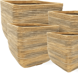 PCM1515 Sq. Rounded Rattan Pot Set of 6