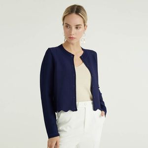 Minimalist Design Short Style Long Knitted Cardigan for Women