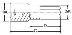 24202-1/2" Dr. Bit Socket, 50MM Length, Hexagon 5MM-Sata Tools