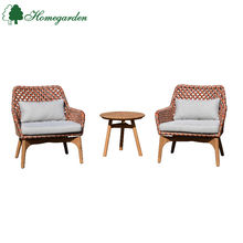 HOMEGARD Garden Outdoor Furniture Rattan PE Wicker Lounge Patio Setting Hotel Furniture Bistro chair