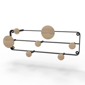 Rectangular Designed 7 Hooks Wall Mounted Flat Metal Hanger