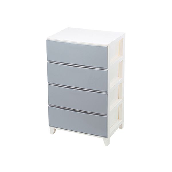 Home 4 Layer Plastic Storage Cabinet - Grey/White