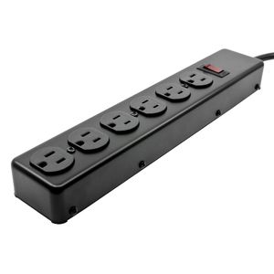 Power Strip 6 Outlets Metal Case/Switch 	 M6
