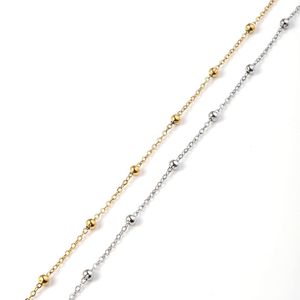 Wholesale Jewelry 18K Pvd Gold Plated Bead Stainless Steel Chain Necklace With Beads  For Jewelry Necklace